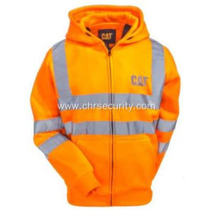 Hi Vis Orange Reflective Full-Zip Lined Sweatshirt